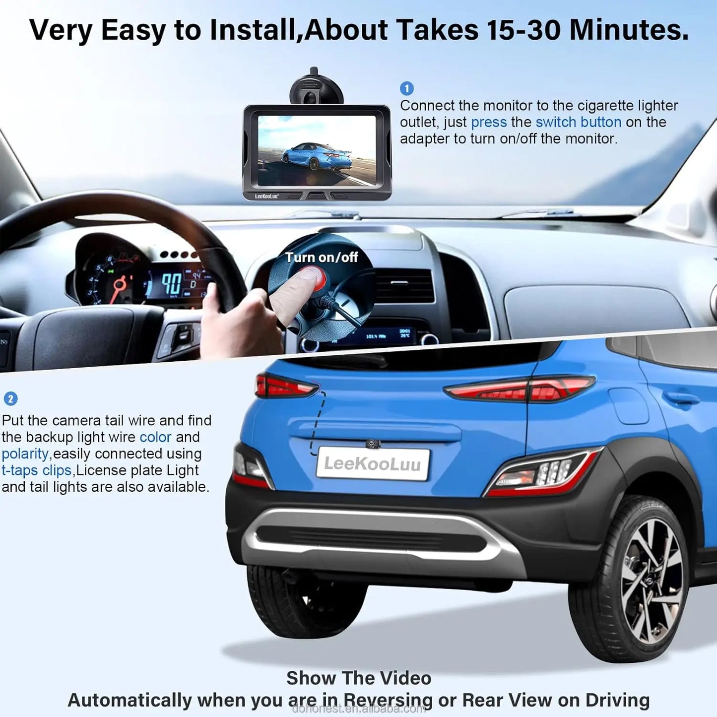 5-Inch Display Rearview Camera with Night Vision Function and Stable Digital Signal | Wireless Standby Camera