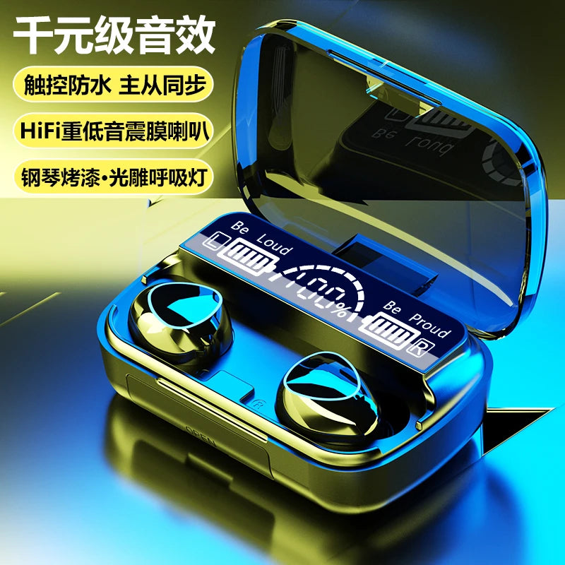 M10 V5.0 Tws Headset Touch Control Wireless Hifi Stereo Headphone 2024 Most Popular Mini Earbuds M10 Earphone With Power Bank