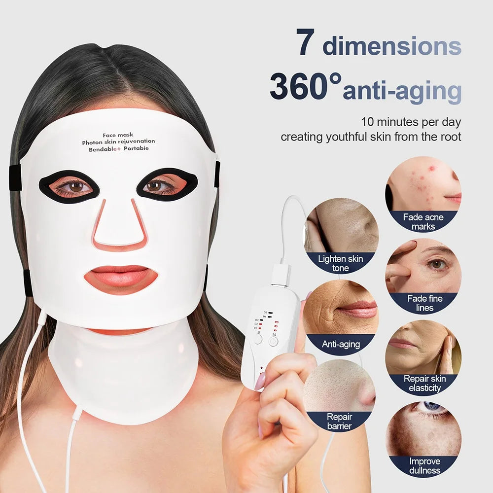 7-Color LED Red Light Therapy Face Mask