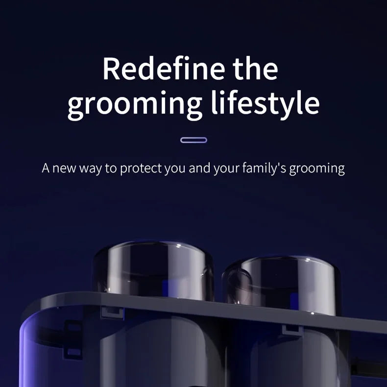 Smart Toothbrush Holder with Auto Dispenser & Clock