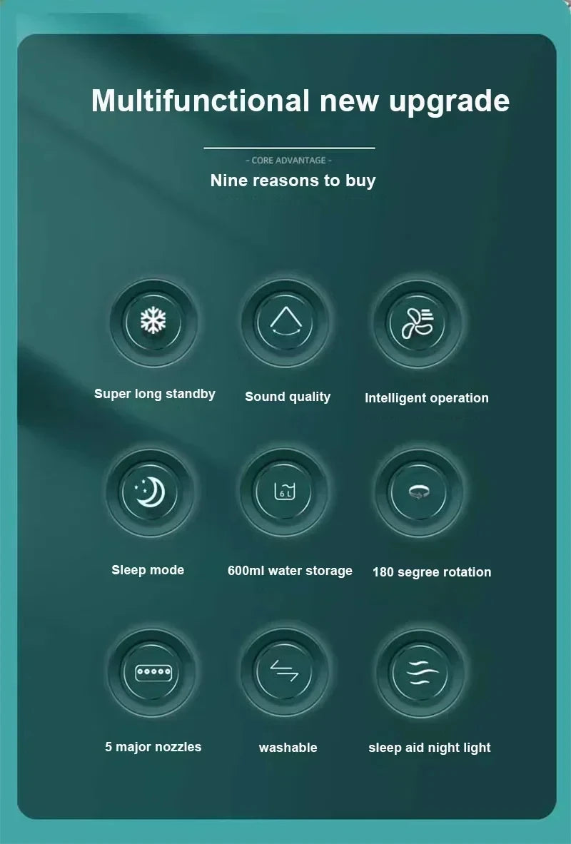 3-in-1 Mini Air Cooler with LED Light