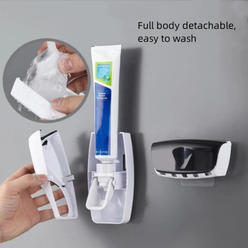 Wall-Mounted Toothbrush Holder with Auto Dispenser
