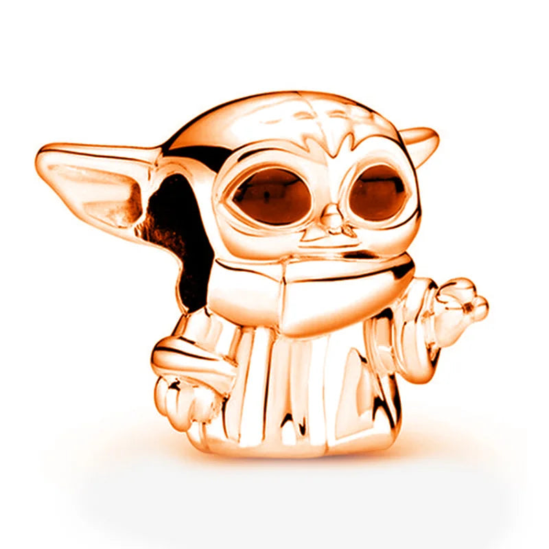 Disney Mickey Minnie Ice and Snow Princess Cartoon Series Pendant DIY Large Hole Zinc Charm Jewelry