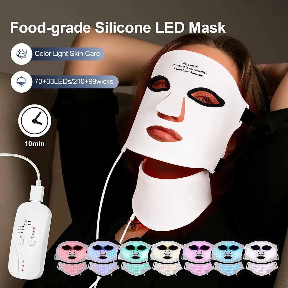 7-Color LED Red Light Therapy Face Mask