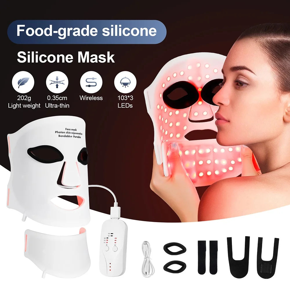 7-Color LED Red Light Therapy Face Mask