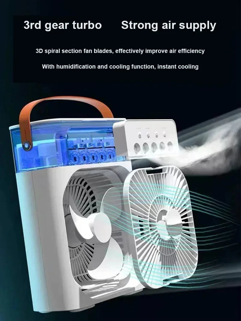 3-in-1 Mini Air Cooler with LED Light
