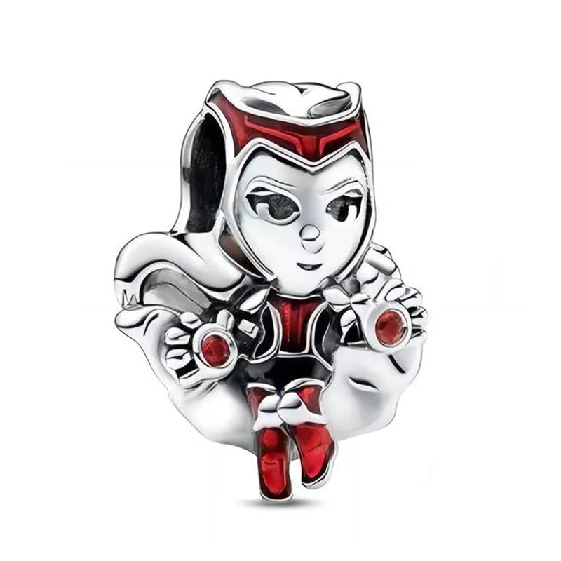 Disney Mickey Minnie Ice and Snow Princess Cartoon Series Pendant DIY Large Hole Zinc Charm Jewelry