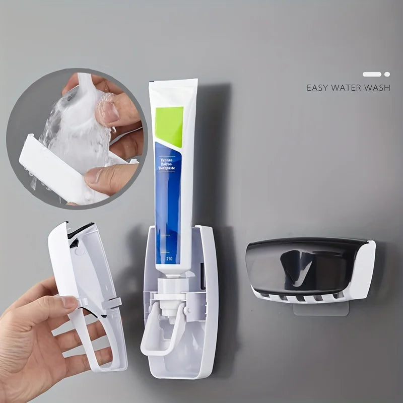 Wall-Mounted Toothbrush Holder with Auto Dispenser