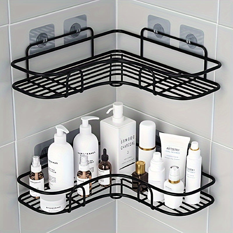 Corner Shower Rack - Rust-Resistant, Wall-Mounted Bathroom Storage Shelf, Ideal for Holding Shampoo, Toner, And Cosmetics.