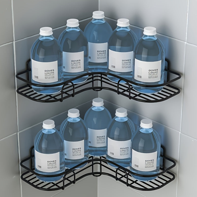 Corner Shower Rack - Rust-Resistant, Wall-Mounted Bathroom Storage Shelf, Ideal for Holding Shampoo, Toner, And Cosmetics.