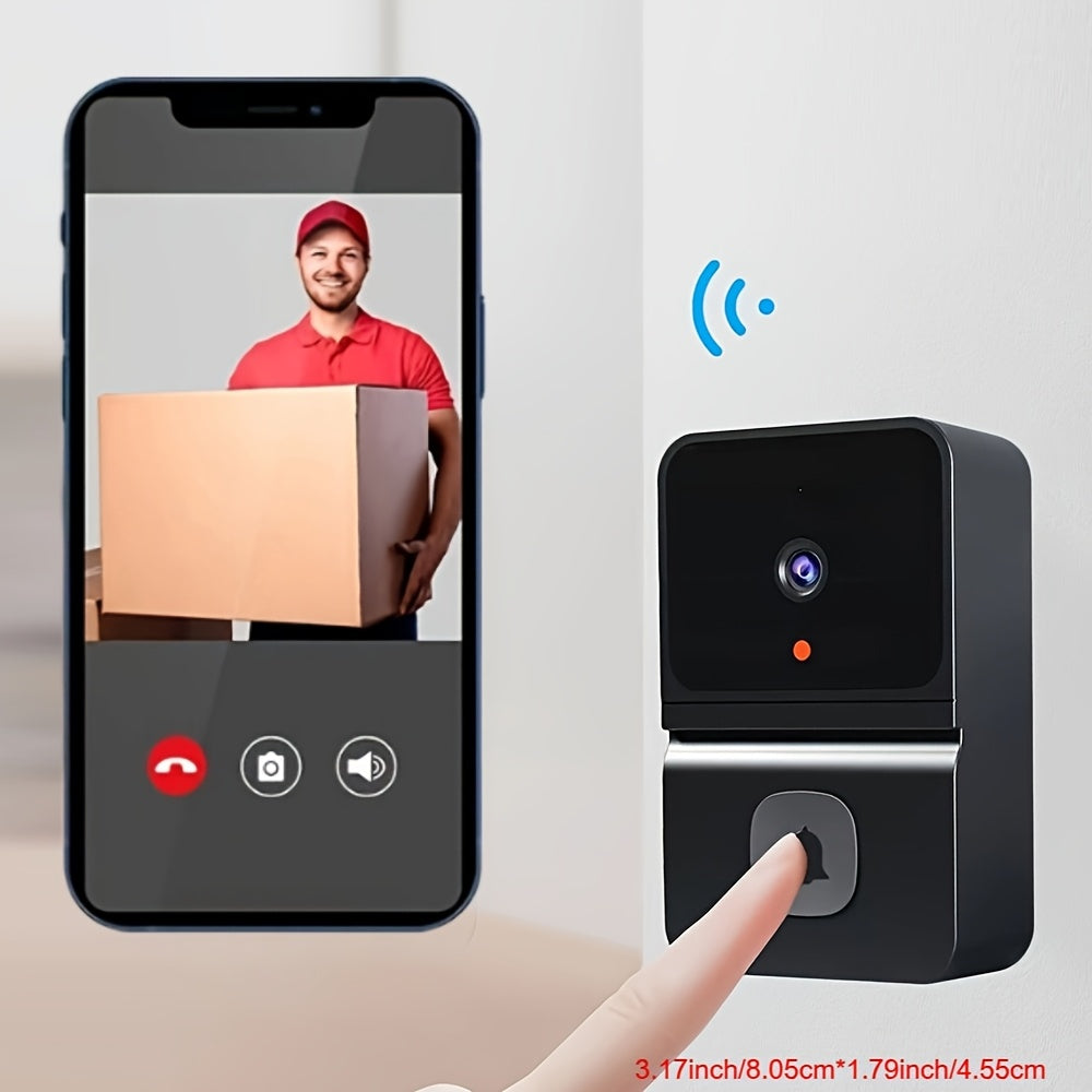 1pc (Build-in Battery) Smart WIFI Doorbell, Security Wireless Intelligent Visual Video Intercom Doorbell, 2-Way Audio, Night Vision, USB Rechargeable Low Power Consumption, Support 2.4G Wifi, Wireless Doorbells for Home, Smar