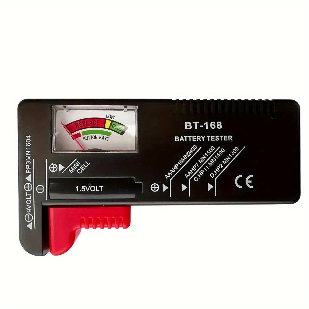 BT-168 Universal Battery Tester - Quickly Check AA/AAA/C/D/9V/1.5V Batteries with Colour-Coded Meter Indicators!